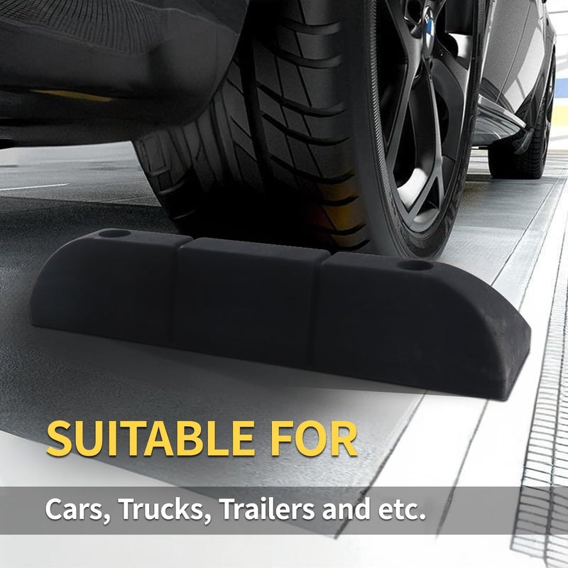 WECARLLE Parking Stopper for Garage Parking Aid 2 Pack Block, Car Truck Curb Floor Parking Lot Wheel Tire Stops Bumpers with Bolt Installation, Rubber Vehicles Aid Gadgets - Image 5